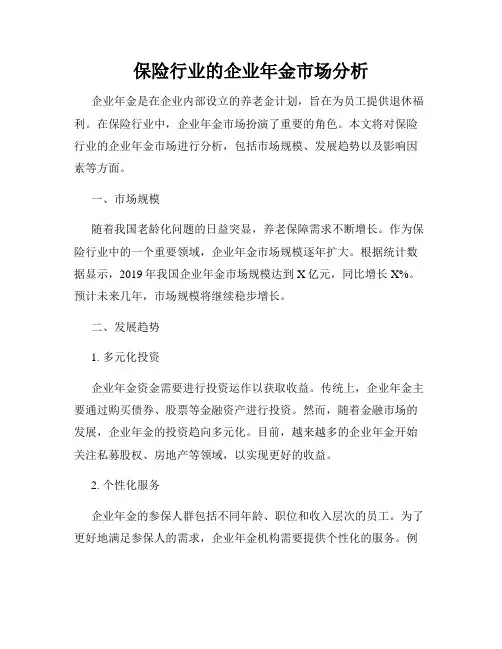 保险行业的企业年金市场分析