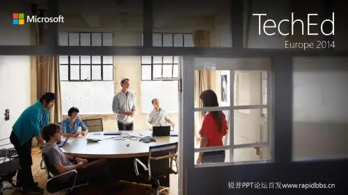 简洁扁平风2014微软公司ppt模板