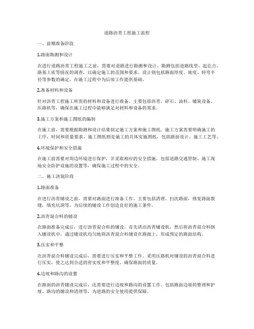 道路沥青工程施工流程