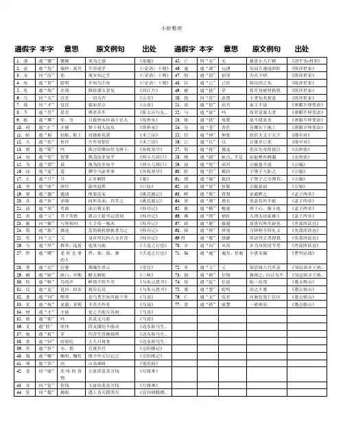 初中语文通假字大全(人教版)