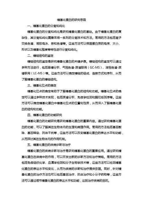 糖基化蛋白的研究思路
