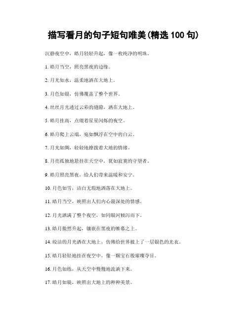 描写看月的句子短句唯美(精选100句)