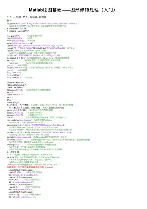 Matlab绘图基础——图形修饰处理（入门）