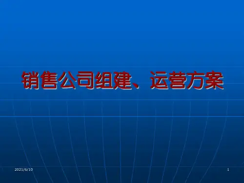 【培训课件】销售公司组建、运营方案PPT