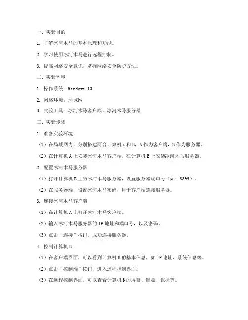 冰河实验报告