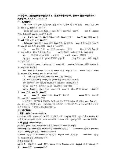 26个字母