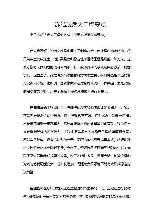 冻结法危大工程要点