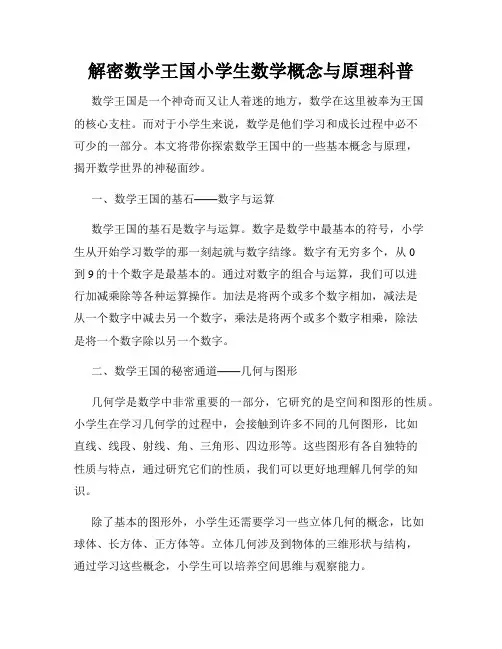 解密数学王国小学生数学概念与原理科普