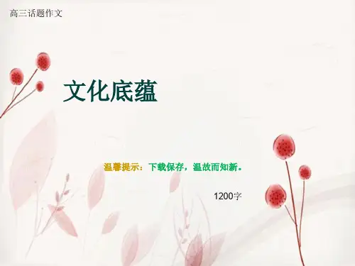 高三话题作文《文化底蕴》1200字
