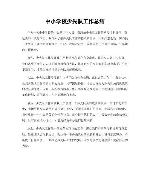 中小学校少先队工作总结