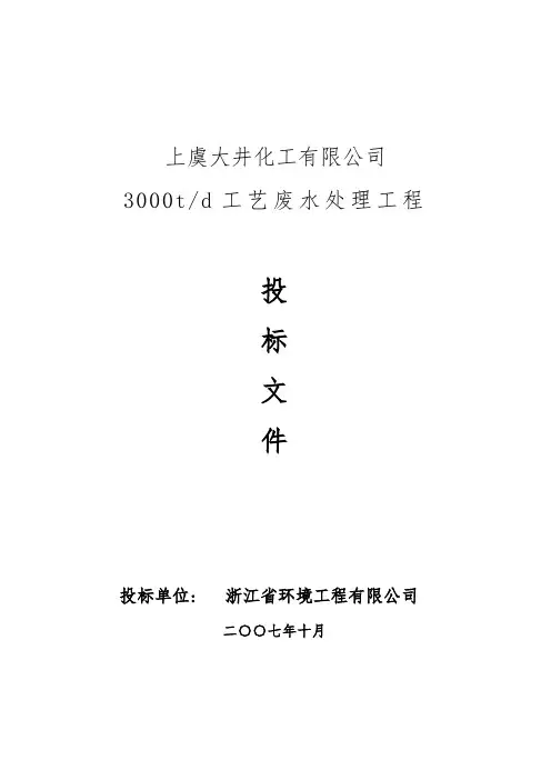 大井化工有限公司废水处理设计方案