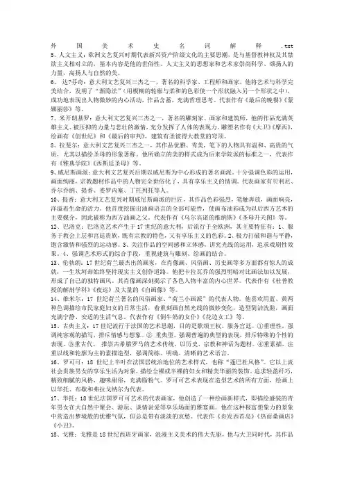 外国美术史名词解释