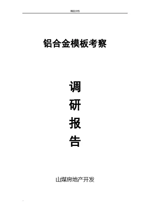 铝模板项目调研报告