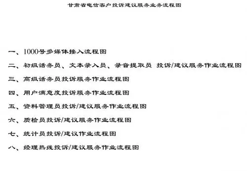 电信客户投诉建议服务业务流程图(ppt 13页)