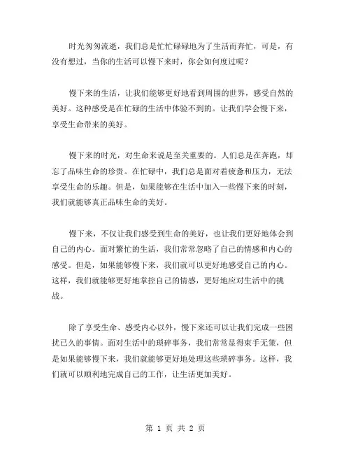 慢下来的时光作文范文