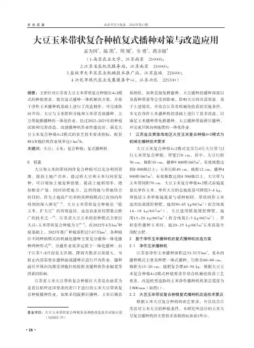 大豆玉米带状复合种植复式播种对策与改造应用