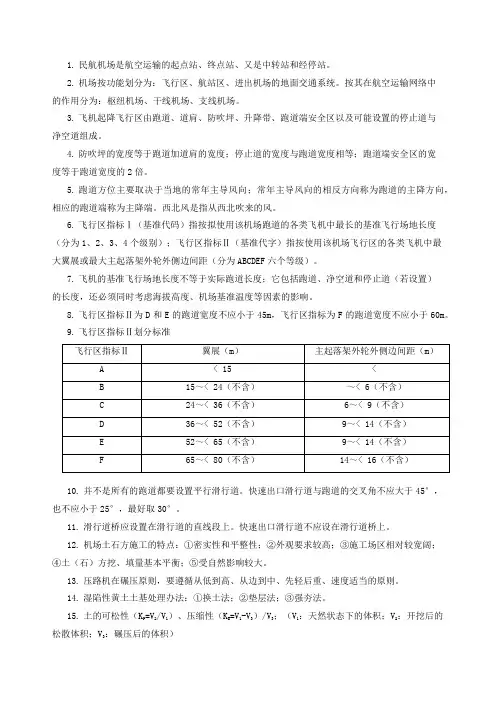 级民航知识点
