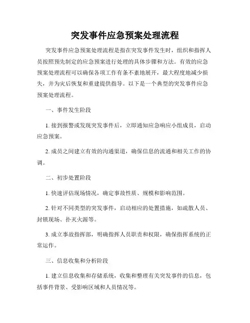 突发事件应急预案处理流程