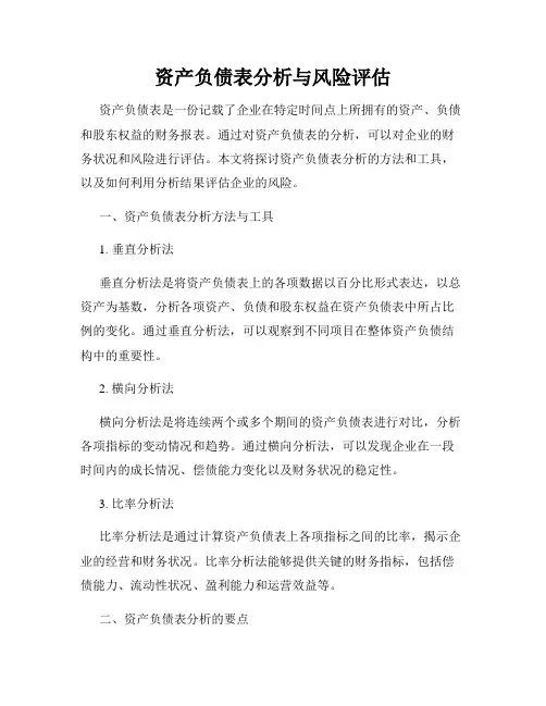 资产负债表分析与风险评估