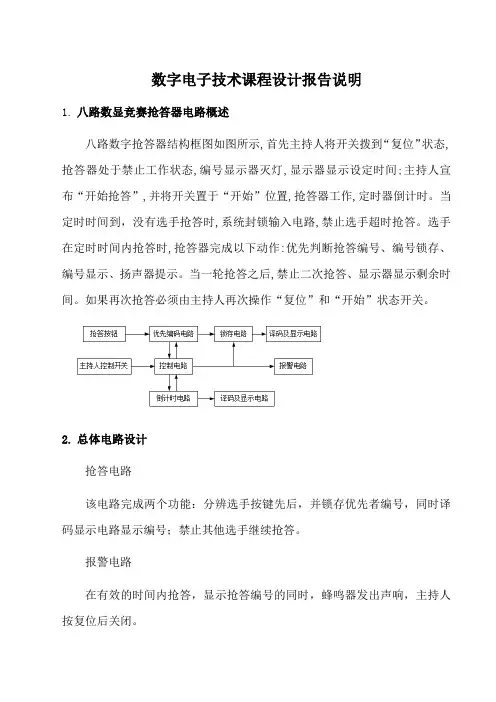 数字电子技术课程设计报告说明