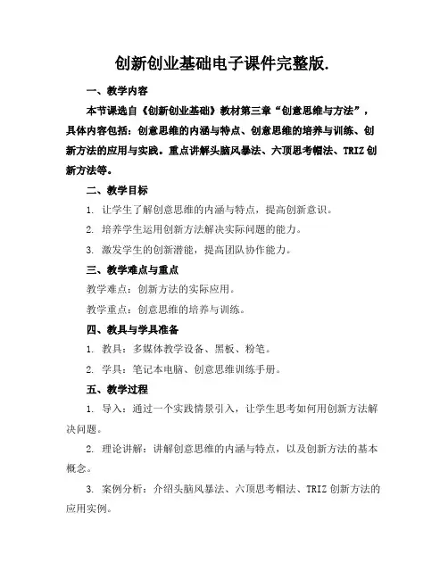 创新创业基础电子课件完整版.
