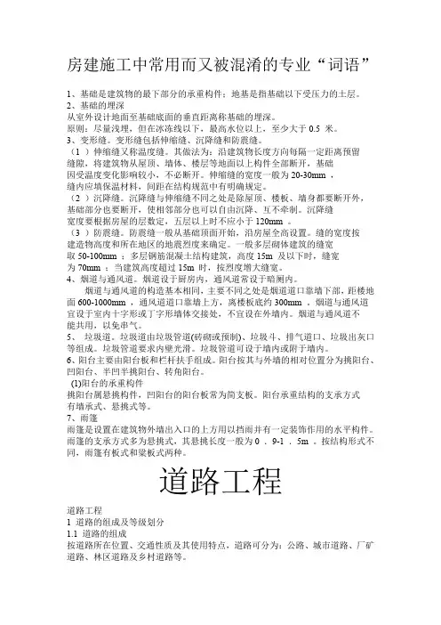 房建施工中常用而又被混淆的专业