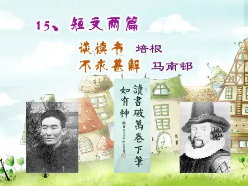 《短文两篇·谈读书·不求甚解》