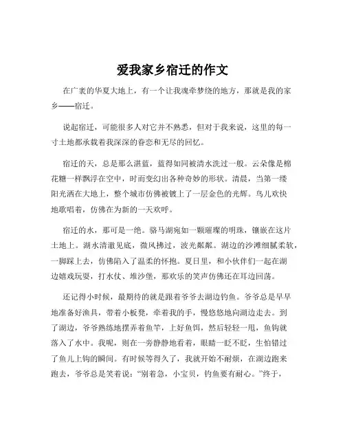 爱我家乡宿迁的作文
