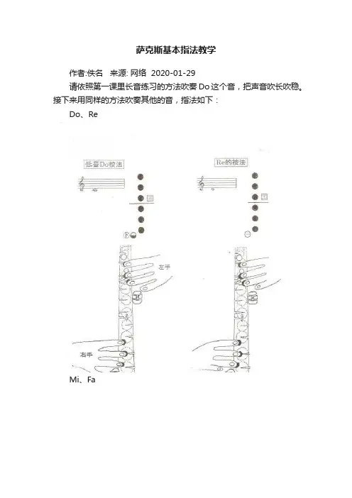 萨克斯基本指法教学