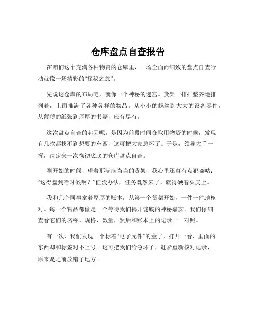 仓库盘点自查报告