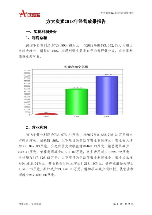 方大炭素2018年经营成果报告-智泽华