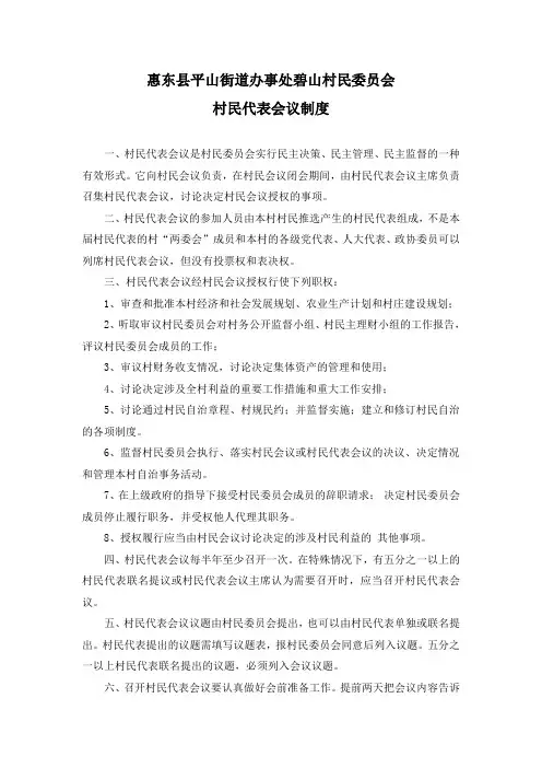 村民代表会议制度