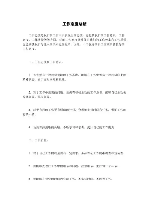 工作态度总结