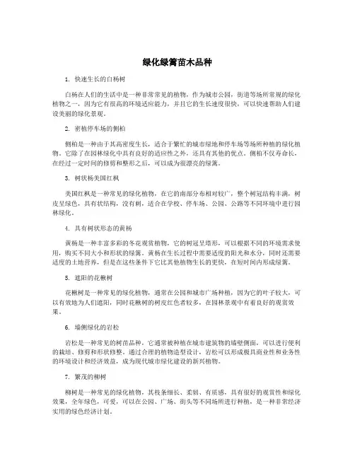 绿化绿篱苗木品种