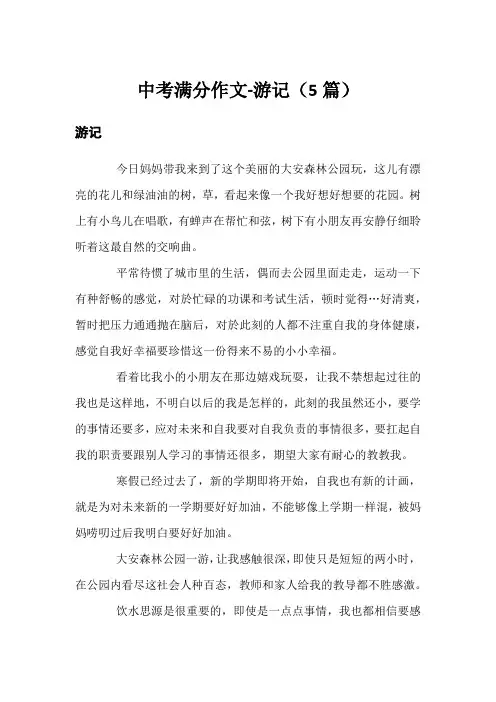 中考满分作文-游记(5篇)