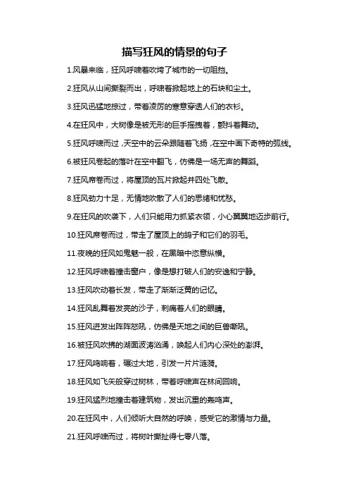 描写狂风的情景的句子-概述说明以及解释