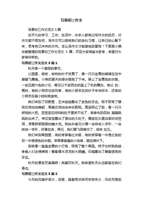 写景初三作文范文5篇