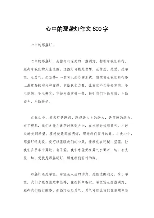 心中的那盏灯作文600字