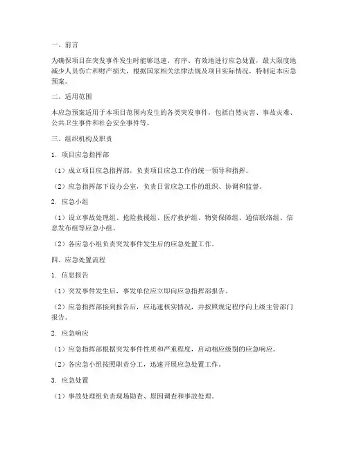 项目三级应急预案