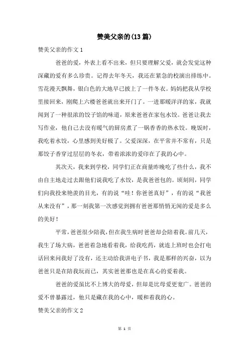 赞美父亲的(13篇)
