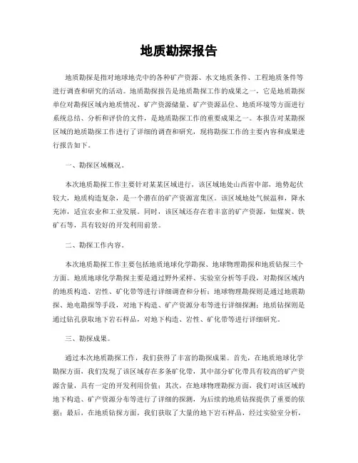 地质勘探报告