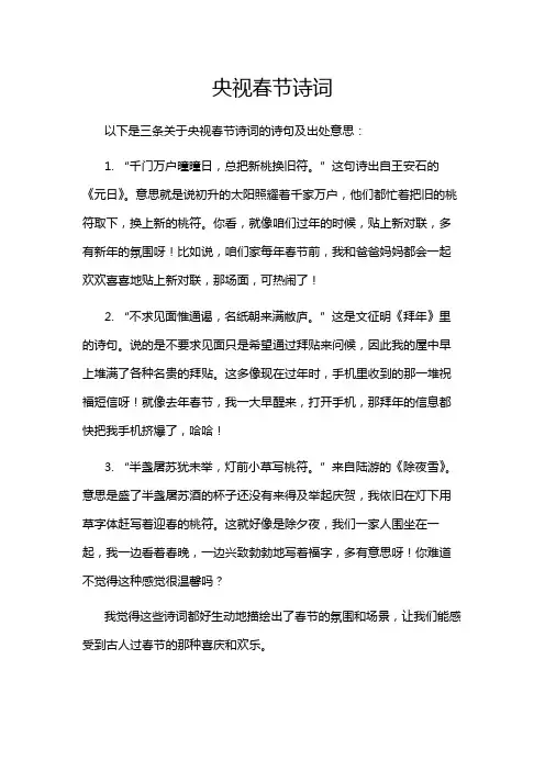 央视春节诗词