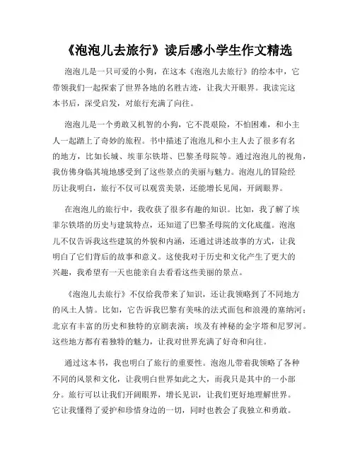 《泡泡儿去旅行》读后感小学生作文精选