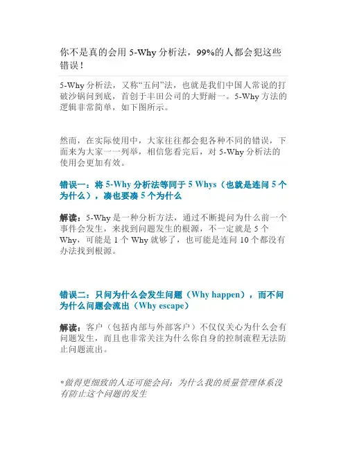 你不是真的会用5Why分析法99%的人都会犯这些错误
