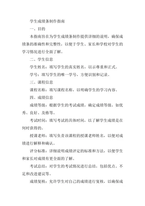 学生成绩条制作
