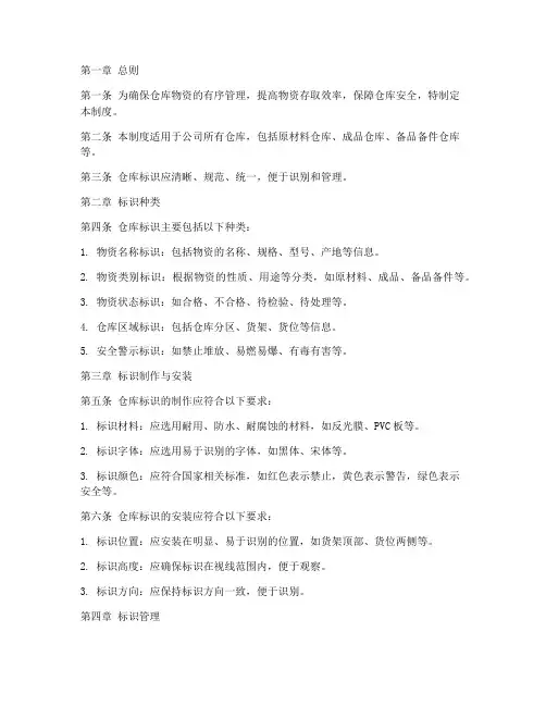 仓库标识的管理制度