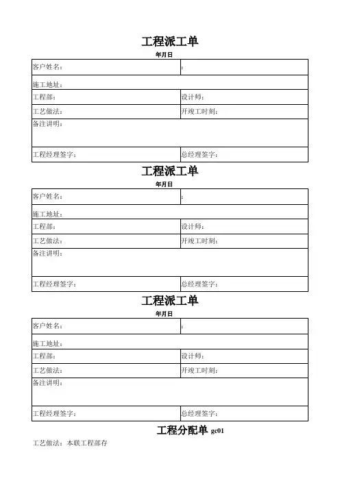 装饰公司工程部常用表格(2021修订版)