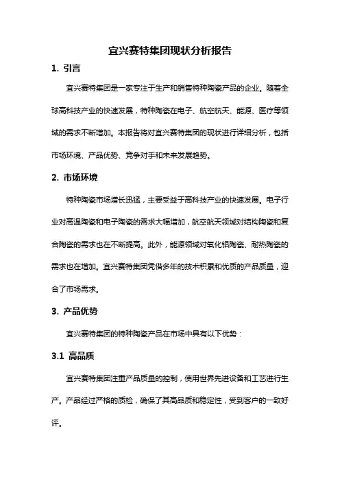 宜兴赛特集团现状分析报告
