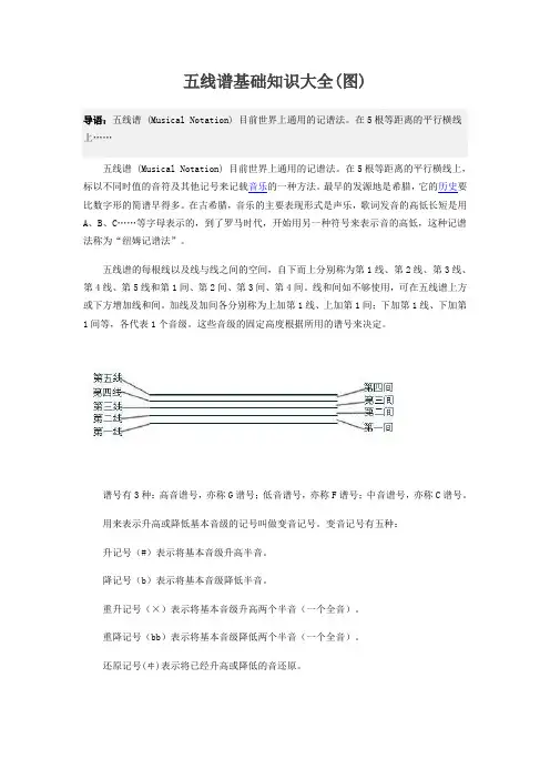 五线谱基础知识大全