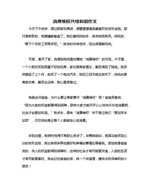 消费维权共绘和谐作文